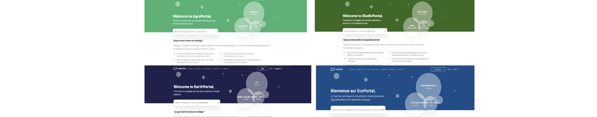 The four federated portals share a similar user interface and look and feel